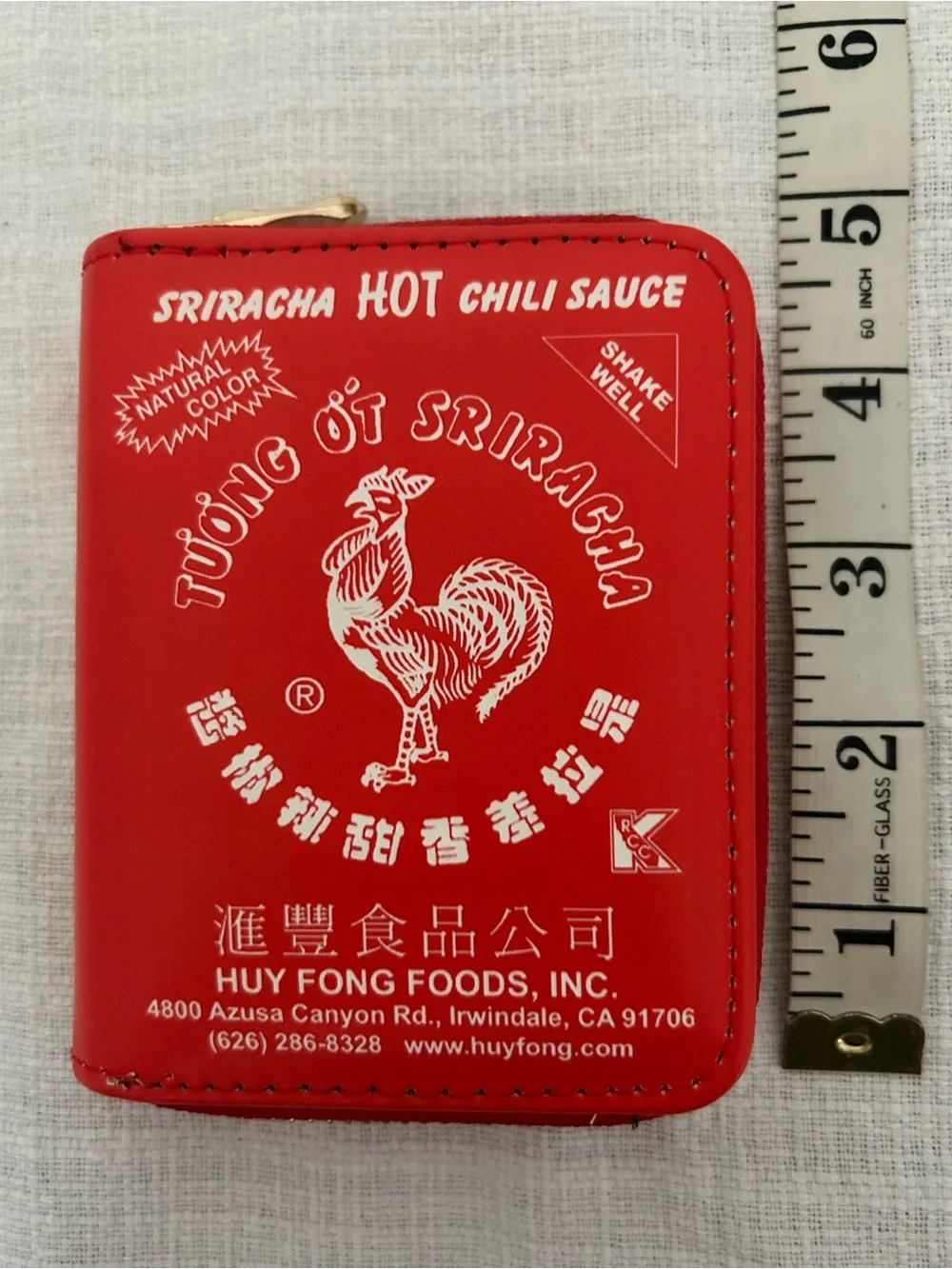 Huy Fong Sriracha Hot Chili Sauce Novelty Zipper Wallet Coin Purse Y2K